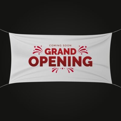 weatherproof pvc banner with metal eyelets